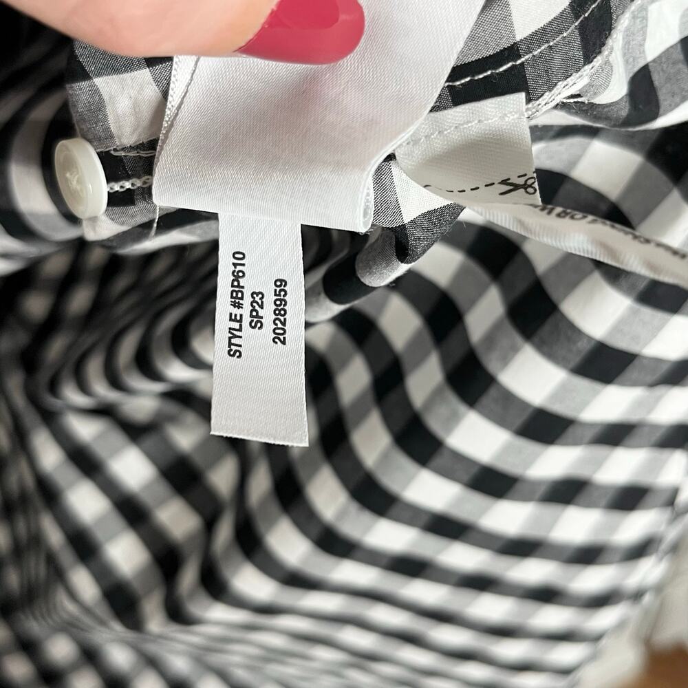 J.Crew Black White Gingham Button Front Cotton Shirt Size 4 - Picture 10 of 10